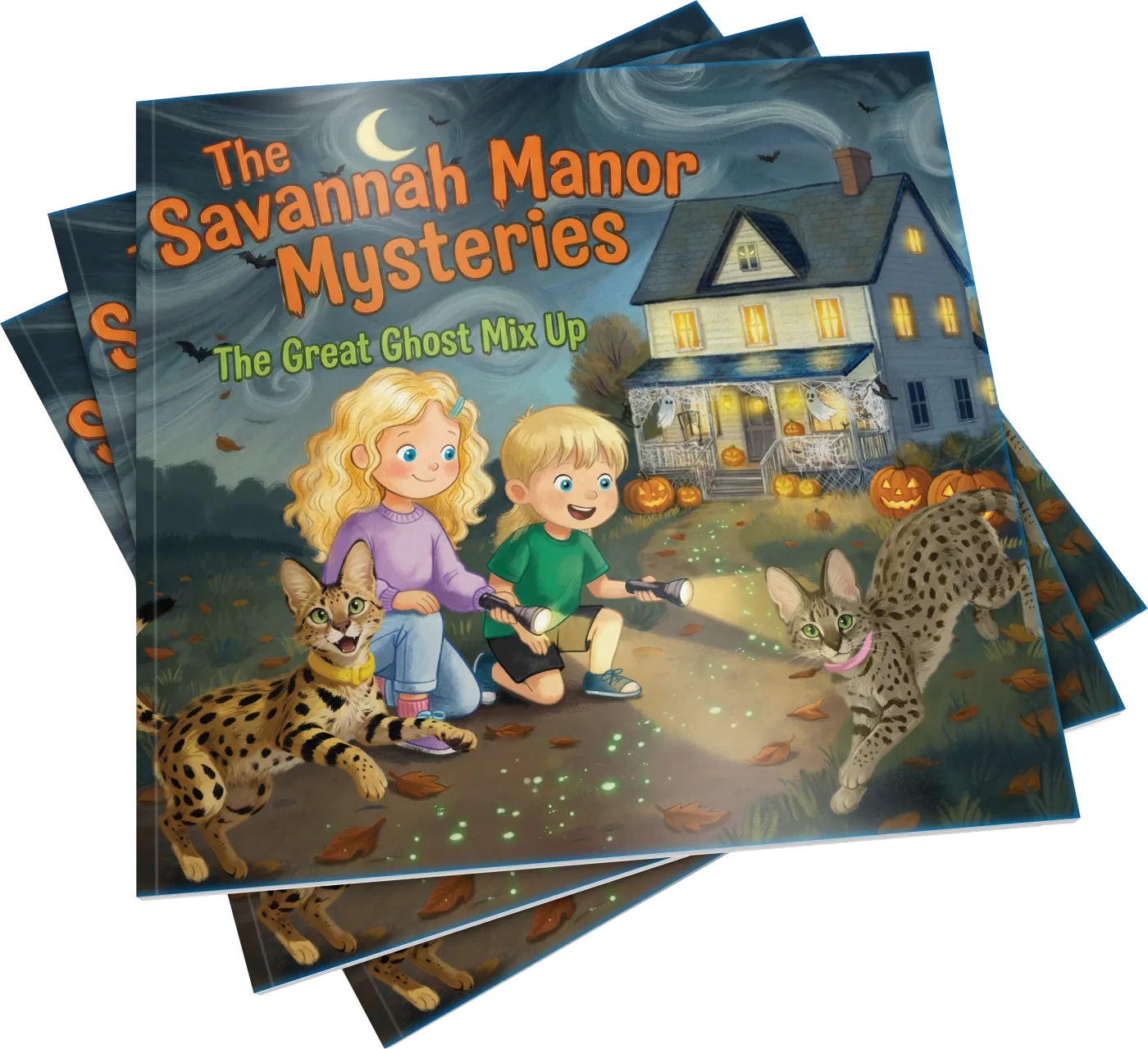 The Great Ghost Mix Up — stacked book copies